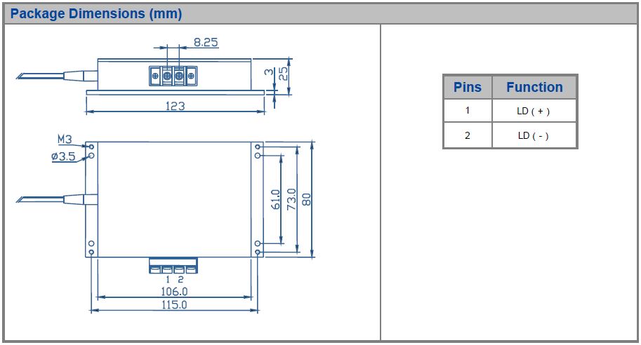 K808F02MN-10.00W Fiber-Bundled Module, 808nm, 10W High Power Fiber Bundled Diode Laser